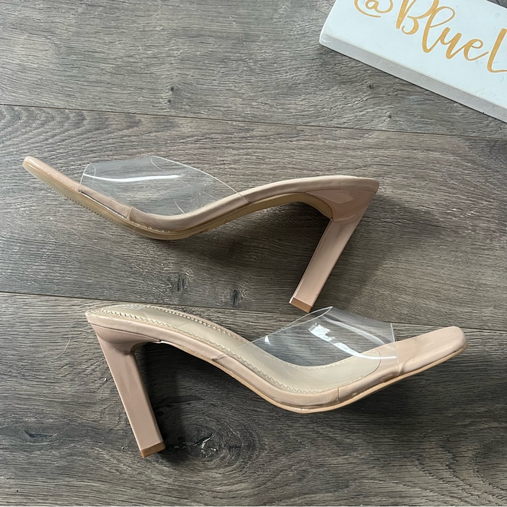 BP Mirra Clear Slide Heel Sandals NWOT - Picture 2 of 6